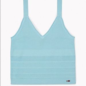 Tommy Hilfiger Jeans Sweater Tonal Tank Top | Crop Top | sky blue